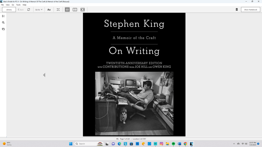 Front Cover of On Writing