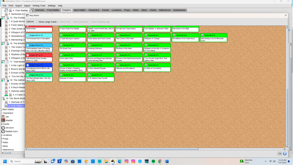 ‘Reunion: Coda’ Writer’s Weekend Work and Novel Update