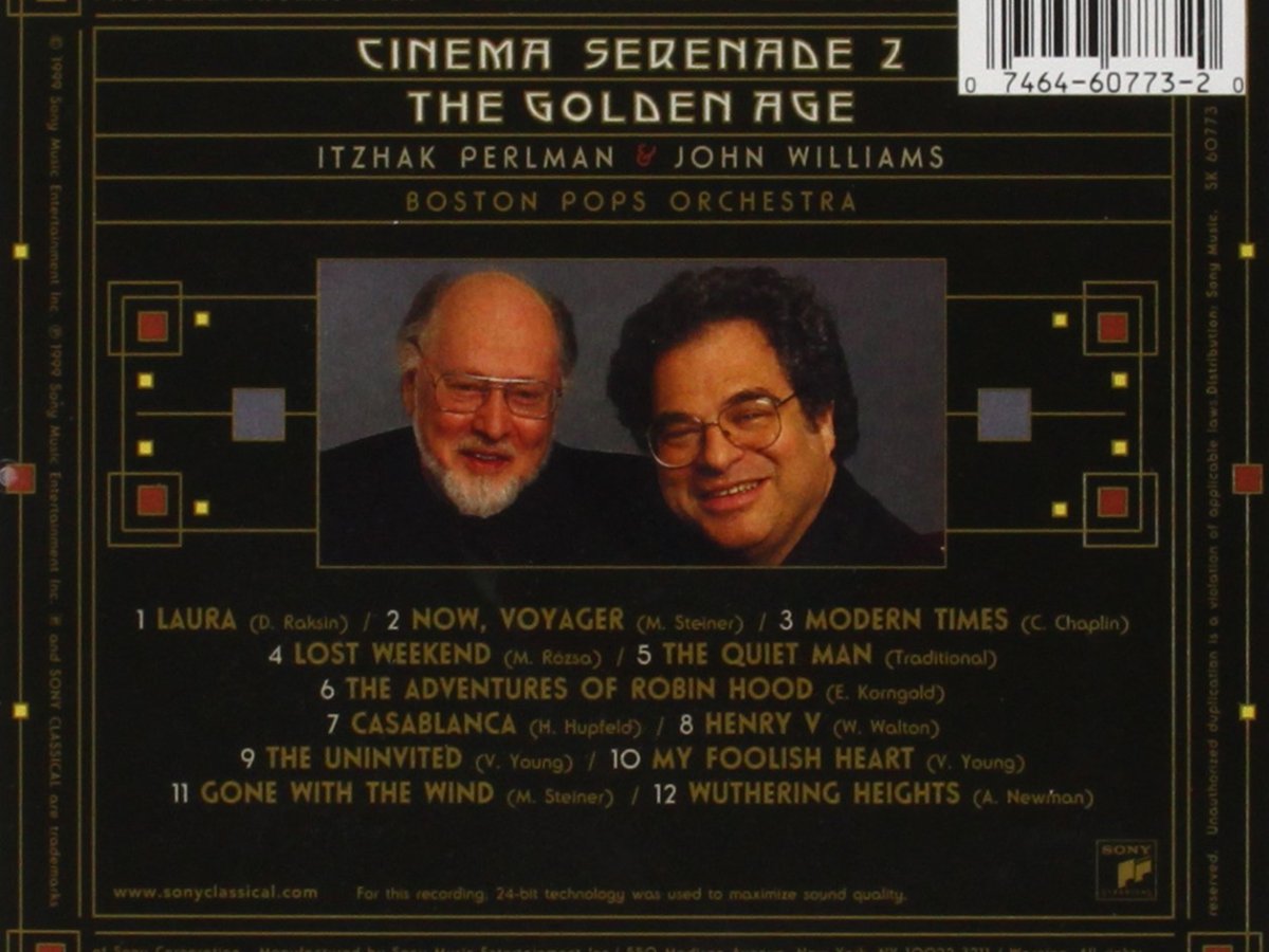 Music Album Review: ‘Cinema Serenade 2: The Golden Age – Itzhak Perlman, John Williams & The Boston Pops Orchestra’ (1999)
