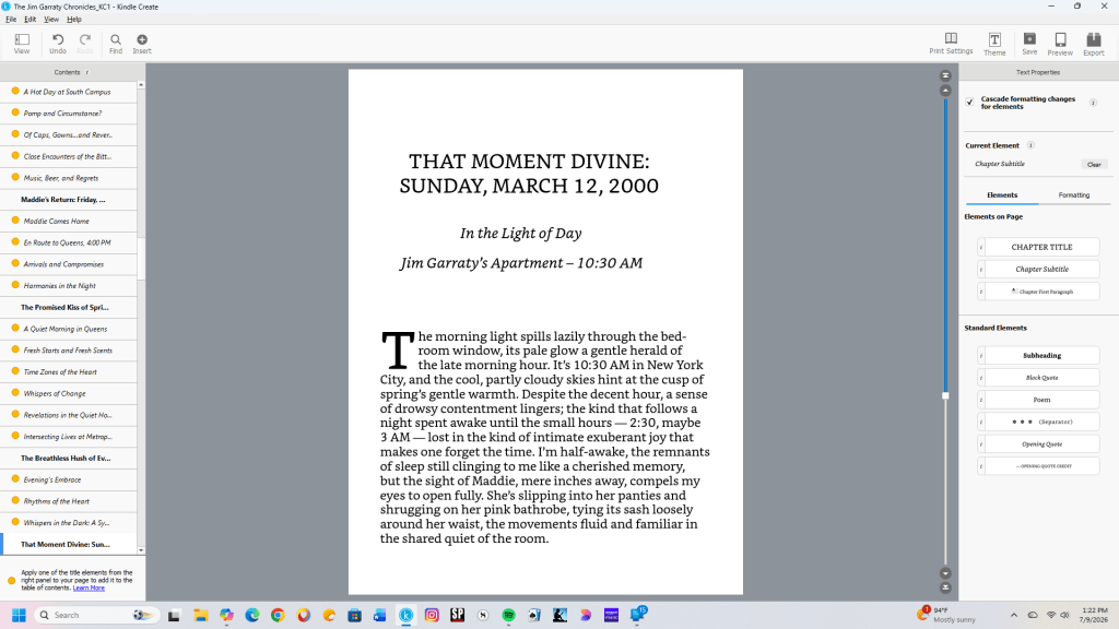 Taming the Subheadings: A Small Victory in a Sweltering Florida Summer